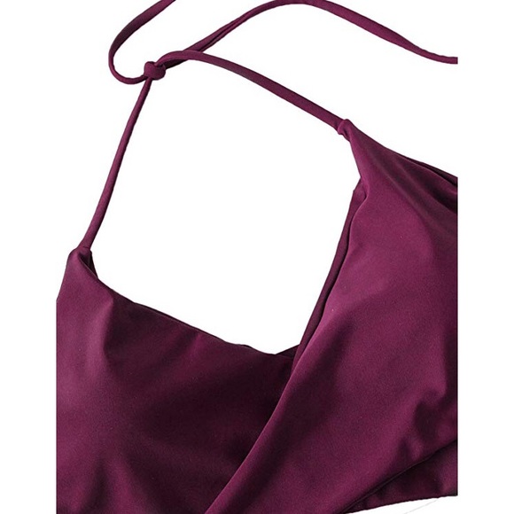 Burgandy strappy two piece swimsuit - Picture 2 of 3
